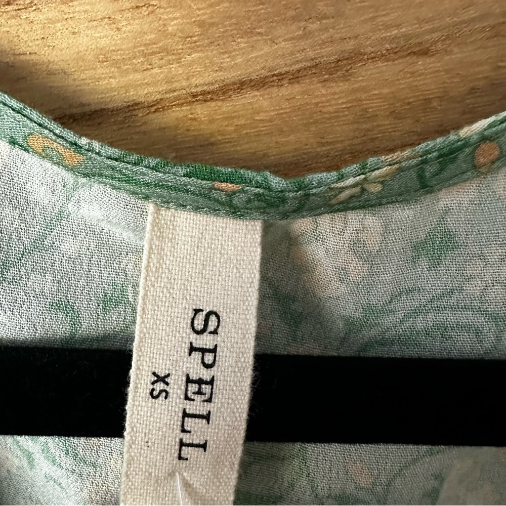Spell Madame Peacock Button Through Gown in Emerald size XS - Picture 7 of 8